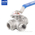 NPT L/T Port Three Way Industrial ball valve